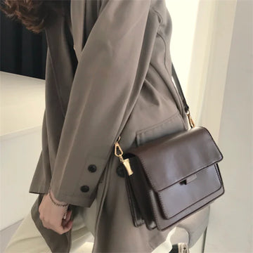 Wide Strap Retro Shoulder Crossbody Bag